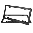 thumbnail image 2 of Unique Bargains 2Pcs Aluminum Alloy Front Rear License Plate Frame w Screw Caps 4 Hole-Black, 2 of 8
