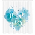 thumbnail image 3 of Ambesonne Blue Shower Curtain, Its a Boy Grunge, 69"Wx84"L, Turquoise and Blue, 3 of 3