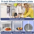 thumbnail image 2 of YUESHENGHAO 9-inch wheat straw Deep plate / 6-piece unbreakable salad plate/pasta plate, lightweight reusable plastic plate, microwave and dishwasher-safe, BPA-free, dining option for kids and adults, 2 of 8