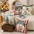 thumbnail image 3 of Christmas Pillow Covers 18x18 inch Set of 4 Christmas Tree Gloves Hello Winter Decorative Red White Stripe Throw Pillow Covers Winter Farmhouse Decoration for Home Couch 134, 3 of 6