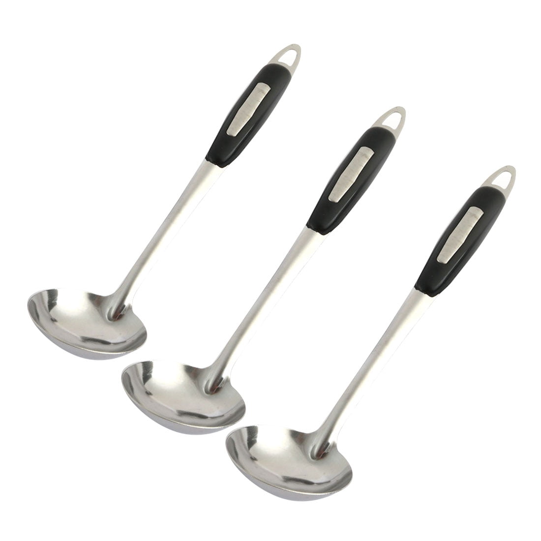 Unique Bargains Stainless Steel Ladle Spoons Set of 3 Cooking Soup 10