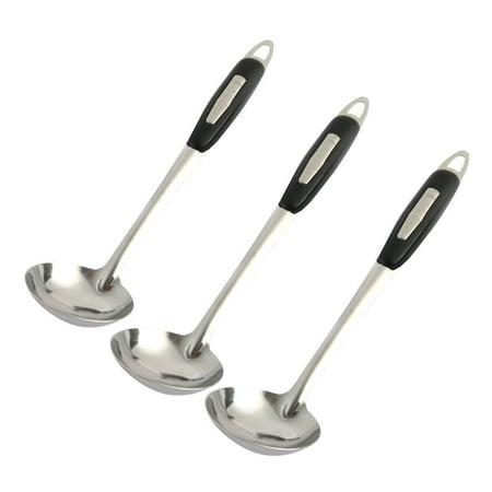 

Unique Bargains Stainless Steel Ladle Set of 3 Cooking Soup 10 Length