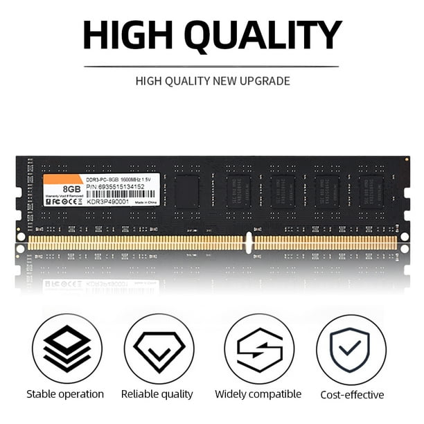 DDR3 Desktop Memory Desktop Memory 240Pin Desktop DIMM para PC (8GB 1600MHz AMD) Kuymtek Para estrenar
