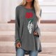 thumbnail image 2 of Camiseta de manga larga suelta con cuello redondo y estampado informal para mujer de Halloween, blusa, camisas Pompotops  FGAJ5061, 2 of 4