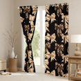 thumbnail image 3 of Feelyou Chic Princess Bowknot Black Out Curtains, Fashion Cheetah Leopard Print Curtains Pack of 2 (42x63 Each), Ribbon Bow Theme Bedroom Curtains, Living Room Curtains Decor, 3 of 6