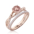thumbnail image 3 of Gorgeous Rings Boho & hippie 1.60 Carat Round Cut Morganite And Diamond Moissanite Engagement Ring, Unique Wedding Ring, Bridal Rings Set in 925 Sterling Silver With 18k Rose Gold Plating, 3 of 3