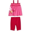 Faded Glory - Baby Girls' Smocked Babydoll Top and Knit Shorts