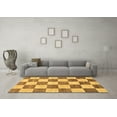 thumbnail image 3 of Ahgly Company Indoor Rectangle Checkered Brown Modern Area Rugs, 3' x 5', 3 of 4
