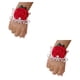 thumbnail image 3 of Billuyoard Ramillete de muñeca de rosa de satén hecho a mano elegante de tela para bodas y graduaciones elástica única N24 rojo N24 rojo 2Conjunto, 3 of 6