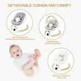 thumbnail image 4 of Baby Swing Rocker for Infants Toddler,Portable Electric Baby Swings with 5 Speed, 10 Lullabies, 5-Point Harness, Detachable Cushion & Canopy, Remote Control & Touch Panel,Beige, 4 of 6
