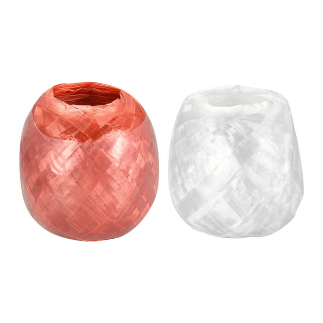 Unique Bargains Polyester Nylon Plastic Rope Twine Bundled for Packing ,50m Red,White 2 pack