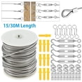 thumbnail image 1 of Stainless Steel Wire Rope Cable Railing Kit PVC Coated Heavy Duty Outdoor Garden Guardrail Roller Accessories (15m ), 1 of 7
