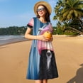 thumbnail image 4 of Easygdp Dog in Hairdresser para Vestido Transpirable de Mujer, Vestido Suelto de Manga Corta con Pliegues y Bolsillos para el Verano, 4 of 6