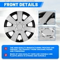 thumbnail image 4 of (Set of 4)15" Hubcaps Compatible with Most Cars,Universal Wheel Rim Cover Replacement,Snap on Car Truck SUV,PP Material,Silver Lacquer & Black Lacquer, 4 of 7