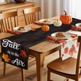 thumbnail image 5 of Fall Table Runner Thanksgiving Maple Leaves Table Runners Fall Is in The Air Wooden Cotton Linen Dresser Scarf Kitchen Dining Table Decor for Fall Holiday Party Decor 13x90 Inch, 5 of 9