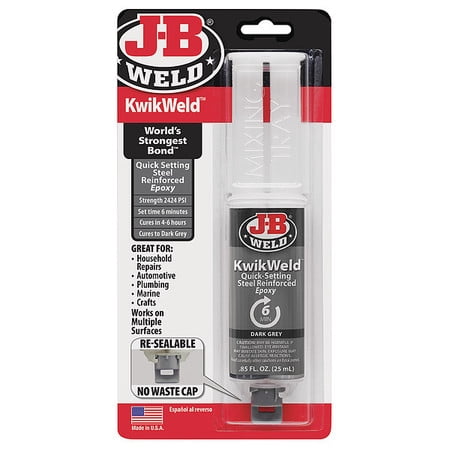 J-B WELD 50176 Epoxy Adhesive, Tube, 0.85 oz., Gray, 4