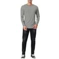 thumbnail image 2 of INSPIRE CHIC Men's Striped T-Shirt Long Sleeves Crew Neck Stripe Basic Tops M Black, 2 of 6