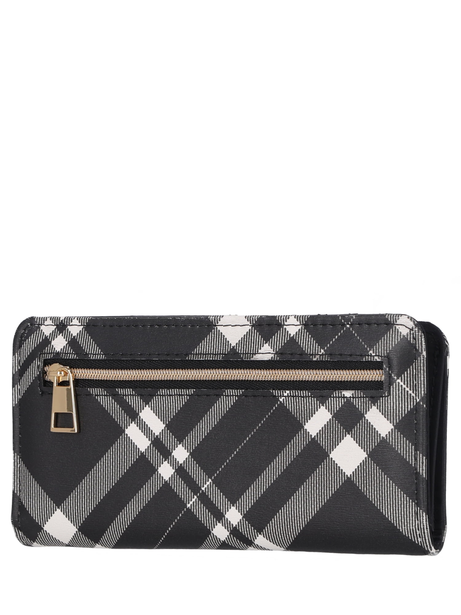 Time and Tru Women's Alexandra Slim Tab Wallet, Plaid