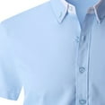 thumbnail image 2 of Cloudstyle Men's Slim Fit Contrast Collar Short Sleeve Business Casual Shirt, Wrinkle-Resistant & Breathable Summer Office Wear, 2 of 5