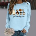thumbnail image 4 of LIIPEE Halloween Graphic Sweatshirts For Women Long Sleeve Crew Neck Pullover Ladies Fall Winter Comfortable Versatile Sweatshirt,XL, 4 of 5