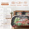 thumbnail image 6 of Merry Christmas Red Truck Bedding Duvet Cover Set Queen 4 Pieces Vintage Green Plaid Gift Snowflake Black Bedding Set with Zipper Closure,1 Comforter Cover 90x92 Inches 1 Flat Sheet & 2 Pillow Cases, 6 of 7