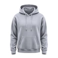 thumbnail image 6 of Men Hoodie Sweatshirt Pullover with Kangaroo Pocket Lightweight Casual Hooded Top Apparel for Spring Fall Wear Light Gray S, 6 of 6