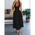 thumbnail image 6 of Women'S Casual Midi Dress V Neck Sundress Elegant Flowy A Line Beach Long Dress, 6 of 8