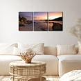 thumbnail image 3 of Canvas Prints Nature Wilderness Picture Wall Art Sunrise Over Ocean Sea Beach Framed Artwork for Living Room Bedroom Home and Office Wall Decor Stretch and Framed Ready to Hang-12"x16"x3 Panels, 3 of 6
