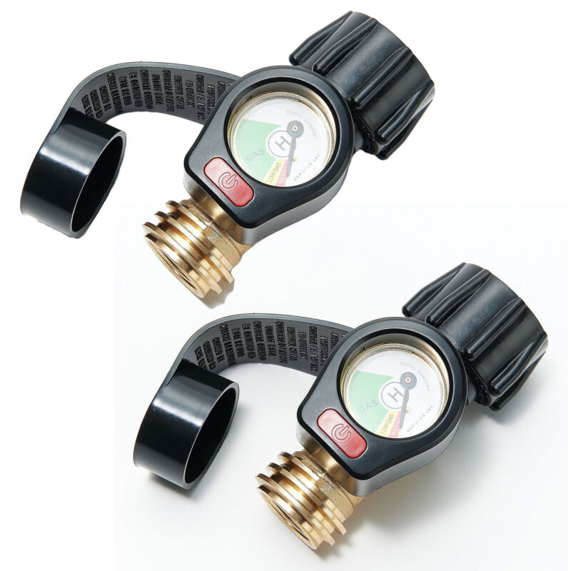 HENNING LEE 2 Pack Propane Gas Gauges Plus BBQ Grill Thermometer Set