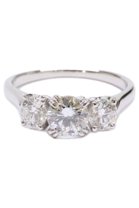 Pre-Owned Harry Winston, finished and polished, Pt950 0.52ct three-diamond ring, platinum,...