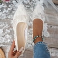 thumbnail image 2 of ShiShine Women's Ballet Flats Pointed Toe Slip on Lace Ballerina Flat Comfortable Wedding Casual Dressy Floral Flats Shoes, 2 of 8