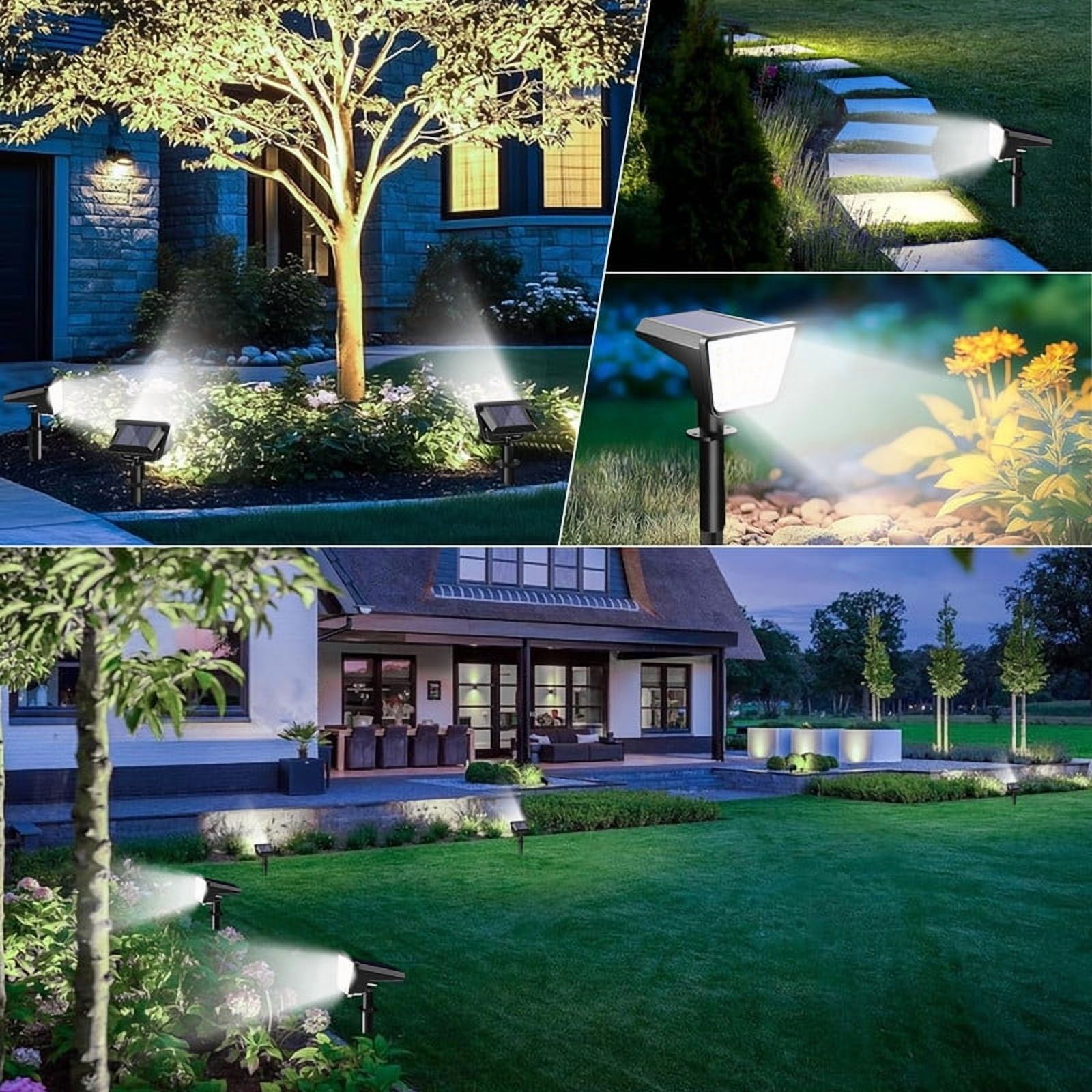 SZRSTH Solar Lights Outdoor, 4 Pack Waterproof LED Lights for Outdoor Decor Yard Garden Landscape Pathway