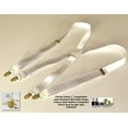 thumbnail image 4 of Hold-Ups 1" wide Satin finish White Formal Suspenders X-back Patented No-slip gold clips, 4 of 4