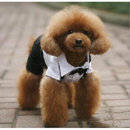 Pets Dog Shirt Outfits Puppy Cat Bow Suit Coat Jacket Apparel