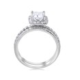 thumbnail image 2 of 2 5/8ct Princess Cut Halo Diamond Engagement Wedding Ring Set Lab Grown 14k Gold, 2 of 4