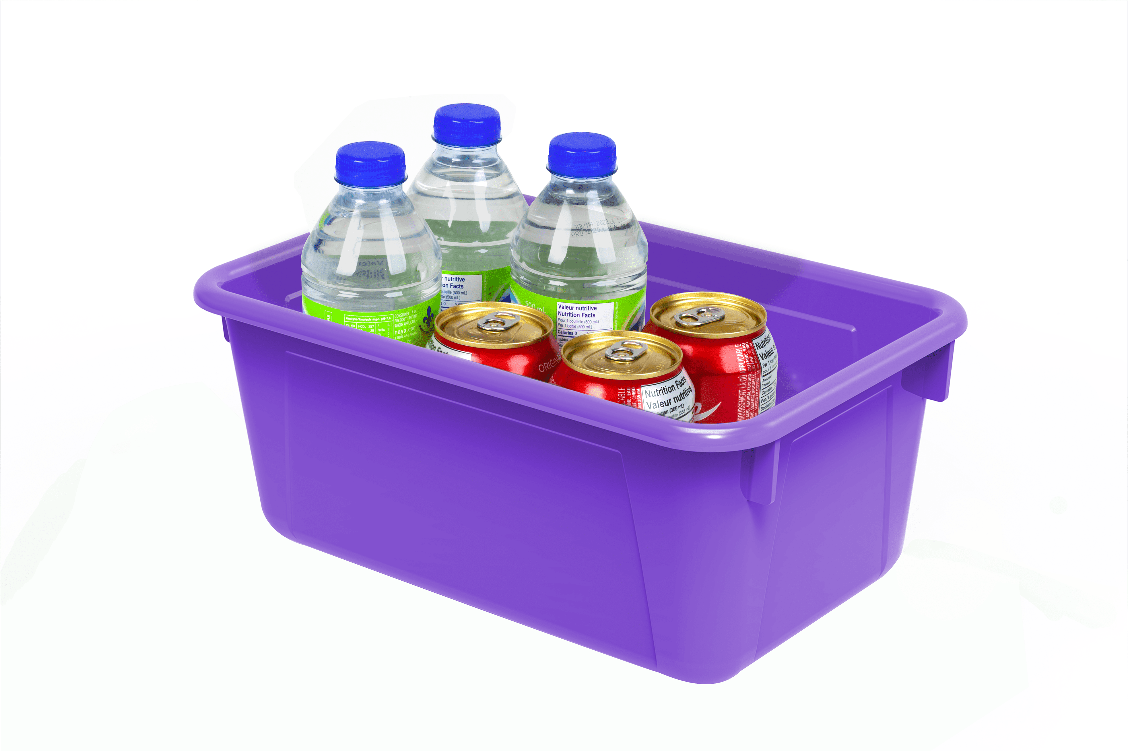 Storex Plastic Cubby Bin, Kids' Craft and Supply Storage, Purple, 5-Pack