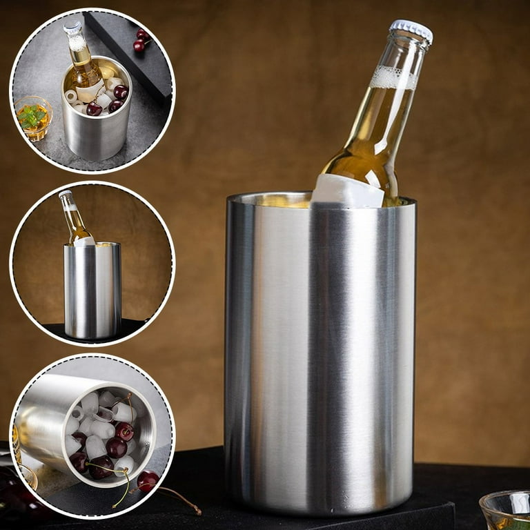 アンティーク雑貨 Dubble walled bottle cooler Amazon.com: Houdini Double Wall Wine Cooler Stainless Steel