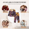 thumbnail image 7 of Fuzoiu Sunshine Cute Cat Sunflower Print Women's Long-Sleeved Pajama,Lounge Button Down Nightwear,Womens Notch Collar Pajama Set-Small, 7 of 7