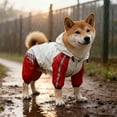thumbnail image 6 of Dog Rain Poncho with Hood, Waterproof Pet Jacket for Rainy Snowy Days 1 Piece, Adjustable Reflective Coat, Soft Polyester Walking Gear Size L, 6 of 7
