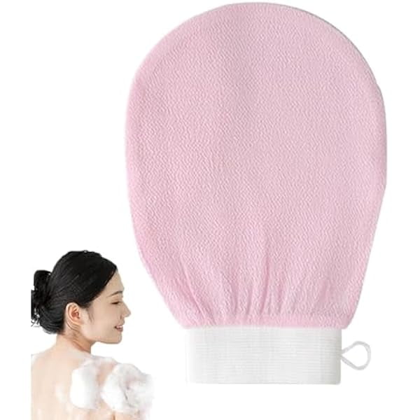 wonima11 Power of The Peel Mitts, Exfoliating Bath Glove for Body Scrub, Soft Power of The Peel Mitt Glove, Mitt Exfoliating Glove, Gentle Peel Mitt for Shower Scrub(Pink)