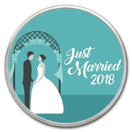 1 oz Silver Colorized Round - APMEX (Just Married - Couple)