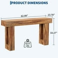 thumbnail image 2 of BouPower 63 Inch Long Console Table for Entryway, Narrow Sofa Table Behind Couch, Farmhouse Industrial Wooden Hallway/Foyer Table, Oak Finish Living Room Accent Table, 2 of 7
