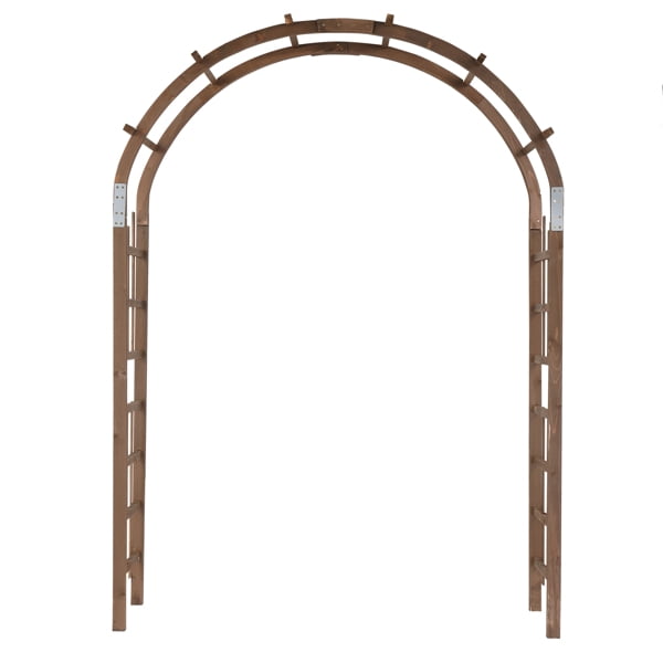 Alvantor Dark Brown Wooden Garden Arbor, 85.4 in H Fir Wood
