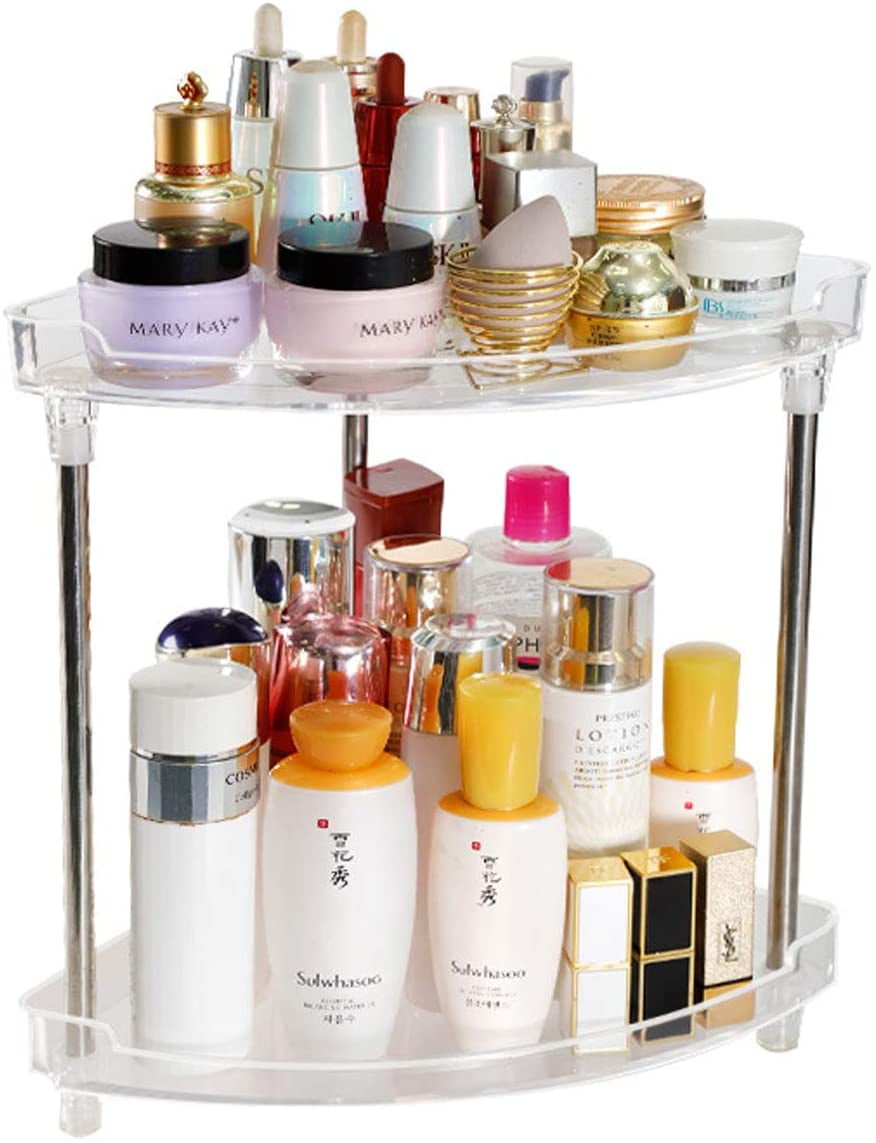 Cosmétique Boîte De Rangement Lumière Led Vanité Miroir Maquillage Organisateur Anti-Poussière