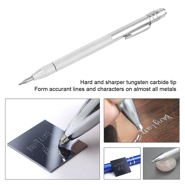 Marcador de Cerámica de Carburo de Tungsteno, Mango de Aluminio Pluma de Grabado de Punta de Carburo de Tungsteno Lápiz de Trazado Magnético Fuerte Moleteado Scriber de cerámica Spptty herramientas industriales