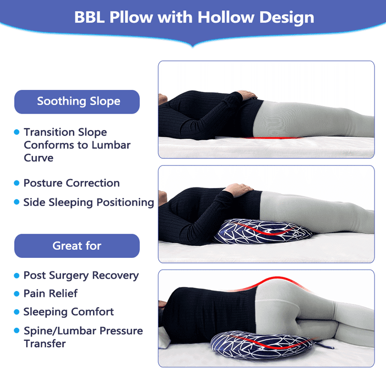 BBL Pillow After Surgery Brazilian Butt Lift Pillow Post Surgery Recovery for Sitting Sleeping Driving Booty Butt Pillow for Woman Lumbar Back Cushion