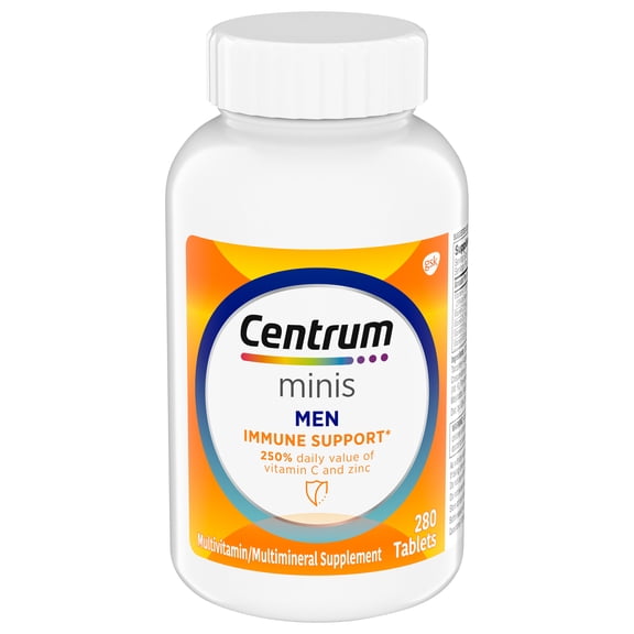 Centrum Minis Men Immune Support *, Complete Daily Multivitamin for Men - 280 Tablets