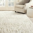 thumbnail image 2 of SAFAVIEH Arctic Giselle Solid Polyester Shag Area Rug, Ivory, 7' x 7' Square, 2 of 7