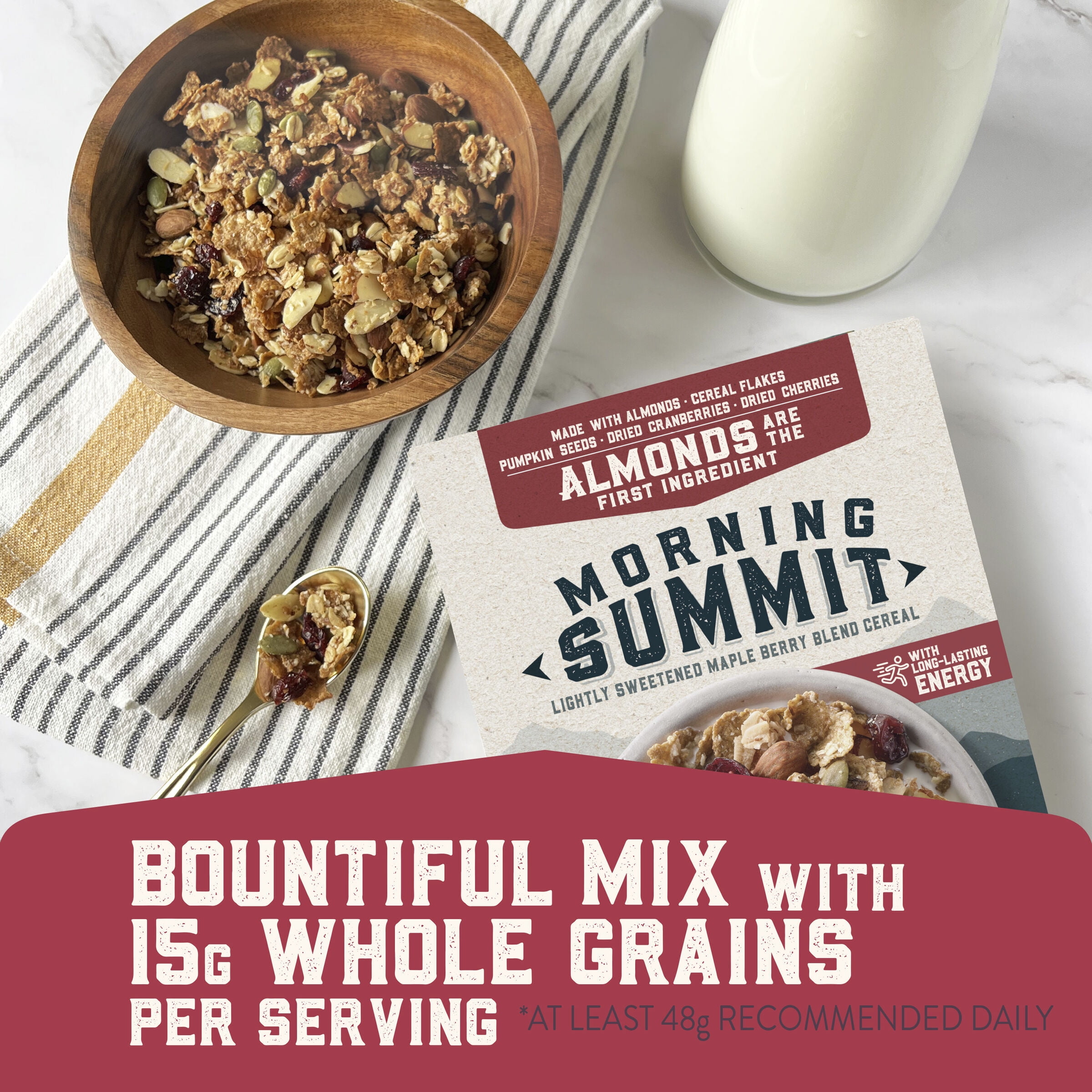 Morning Summit Breakfast Cereal, Maple Berry Blend, Fruit and Nut Cereal, 2 lb 6 oz