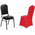 thumbnail image 5 of Balsa Circle 10 Red Satin Raised Roses Spandex Stretchable Banquet Solid Chair Covers Slipcovers, 5 of 8
